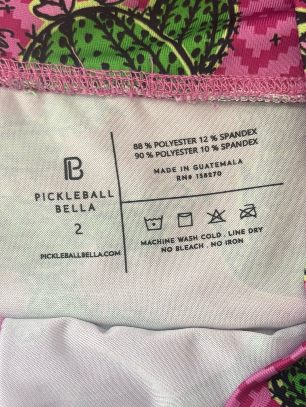 Pickleball Bella Cactus Print Athletic Skort Pink Green Size 2 (M) Tennis Golf - Picture 3 of 14